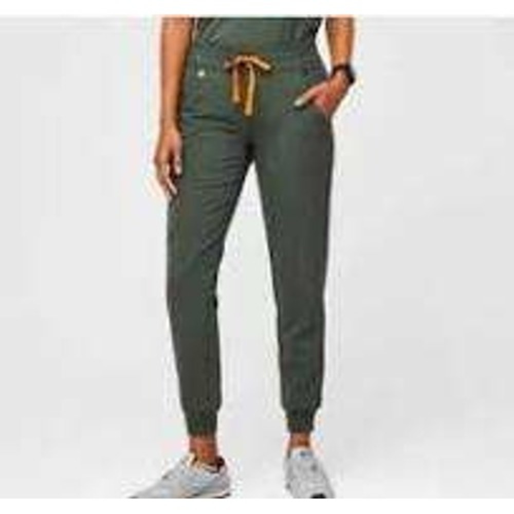 Figs‎ Technical Collections XS Drawstring Jogger Pants Army Green Scrub Pockets